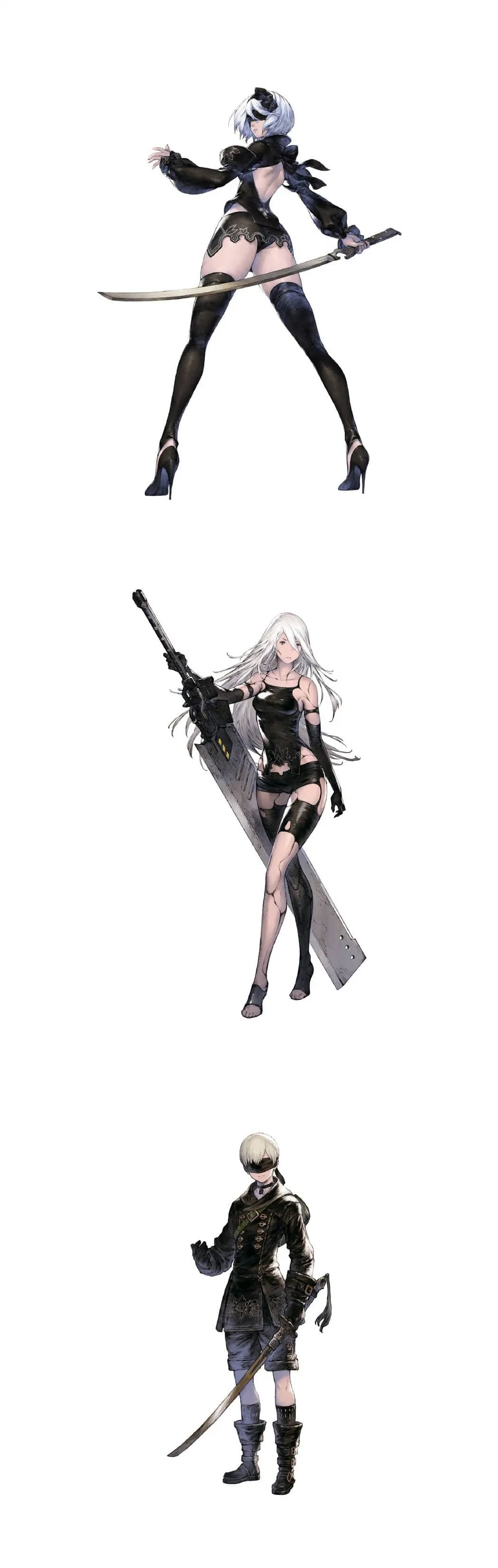 尼尔手游《nier re【in】carnation》角色立绘及设计稿分享