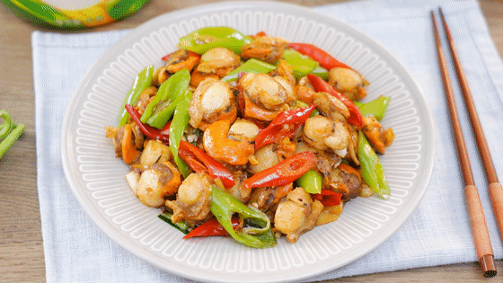 集鲜美与下饭于一体的海鲜小炒——爆炒扇贝肉【孔鲜套霾恕