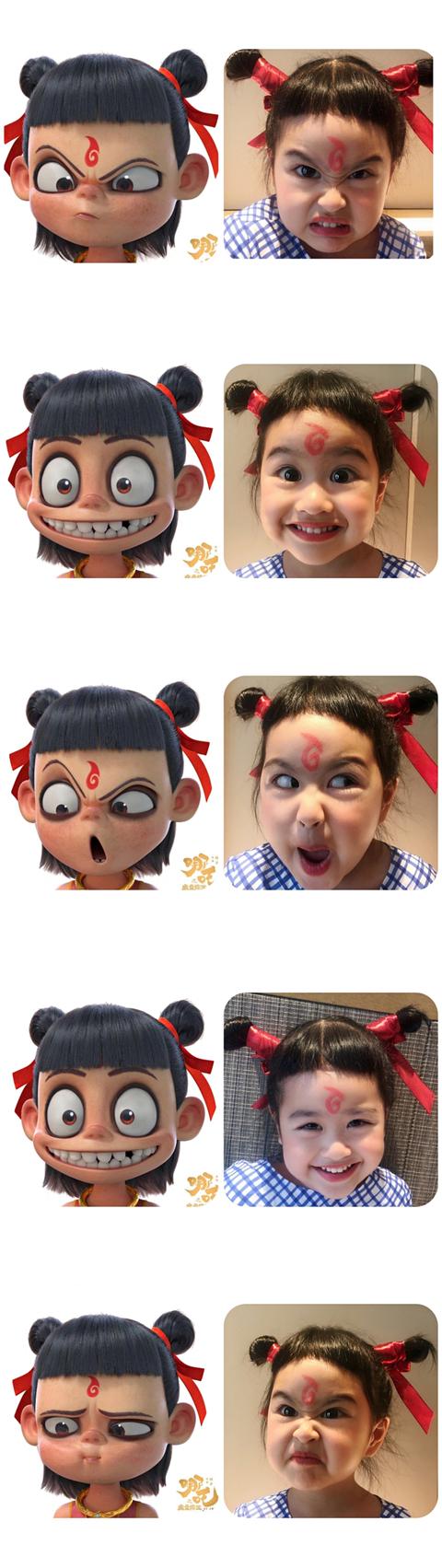 包贝尔|包贝尔晒与饺子万圣妆，同款无脸男造型太醒脑，被调侃大脑门儿费粉