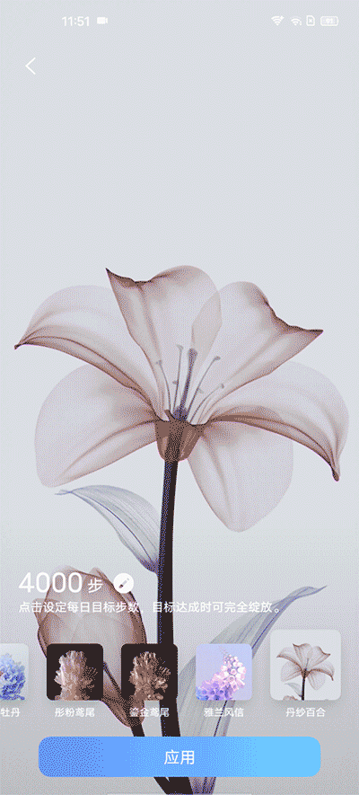 数据来实现了一个所谓的行为壁纸,用户可以设定每日行走的步数目标,来