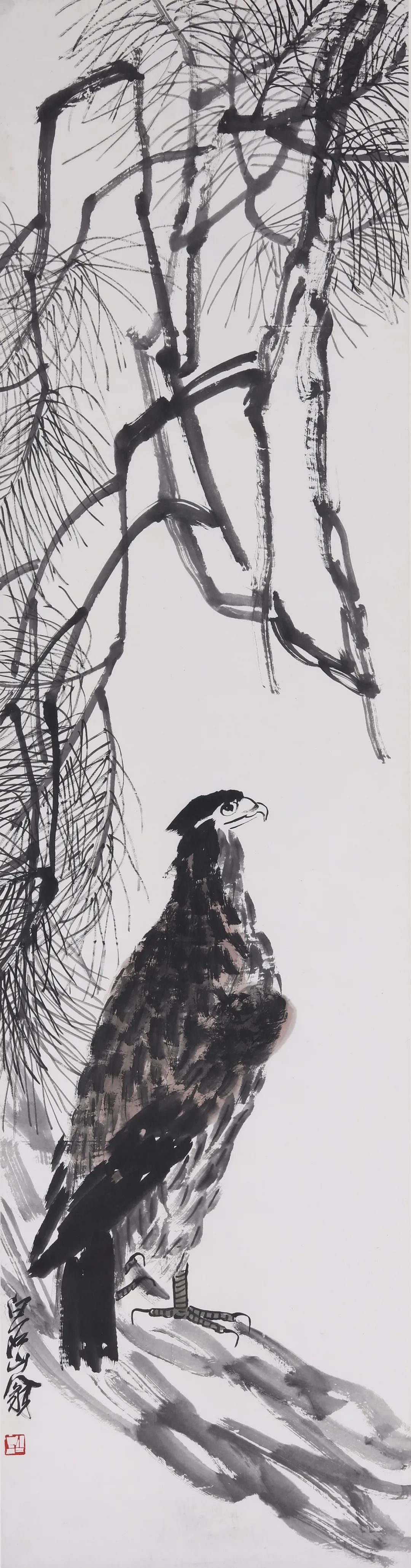 齐白石|【保利拍卖2020秋拍】英雄独立——北京文物公司旧藏齐白石《松鹰》