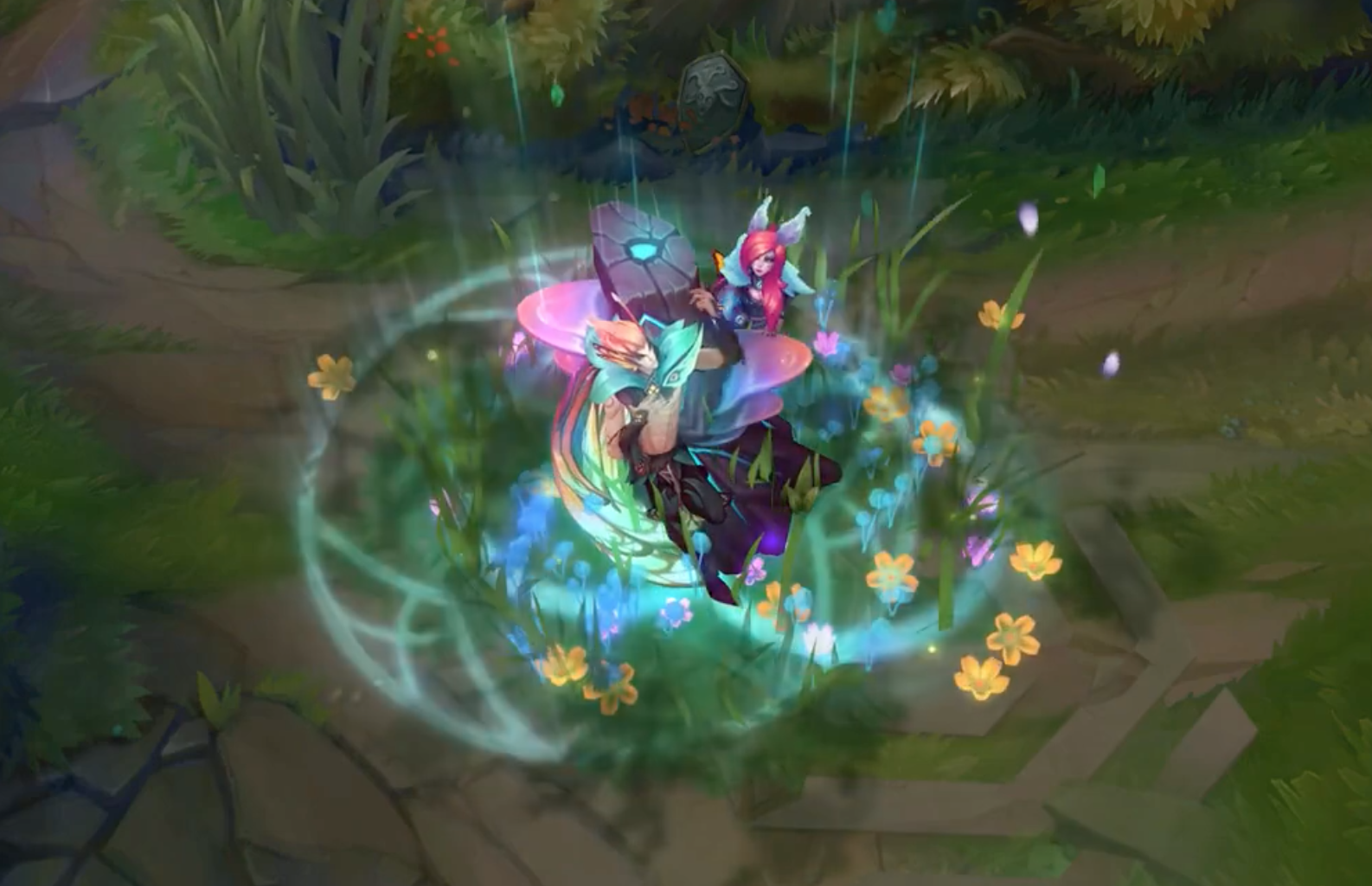 再添情侣系列皮肤:永恒之森霞洛,回城特效也太甜蜜了!