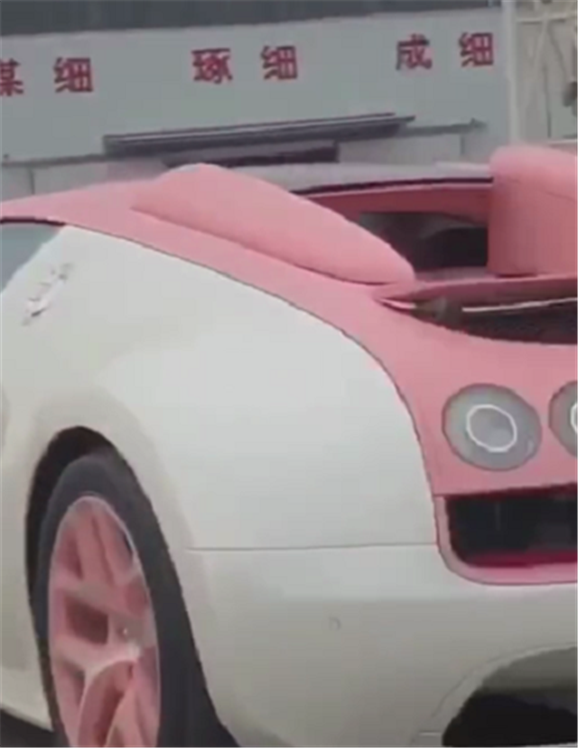 粉色双拼布加迪威航国内首台车价8位数挂的是黑牌
