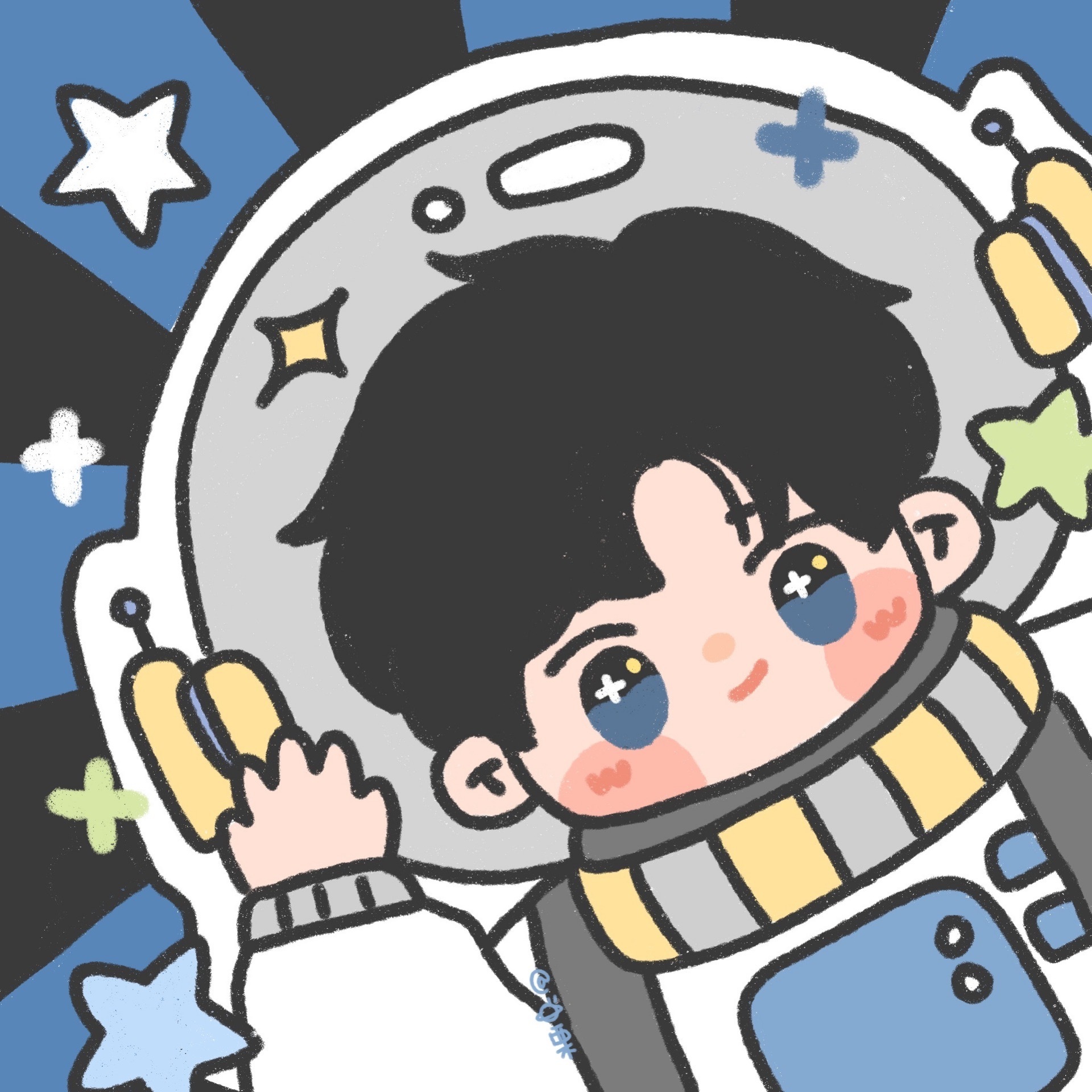 可爱情侣头像 画师:宇宙栗栗