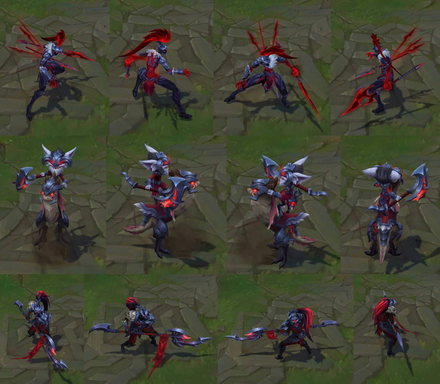 游戏的模型图卡莉斯塔,克烈,赵信黑暗骑士包括3款皮肤新版本新皮肤这