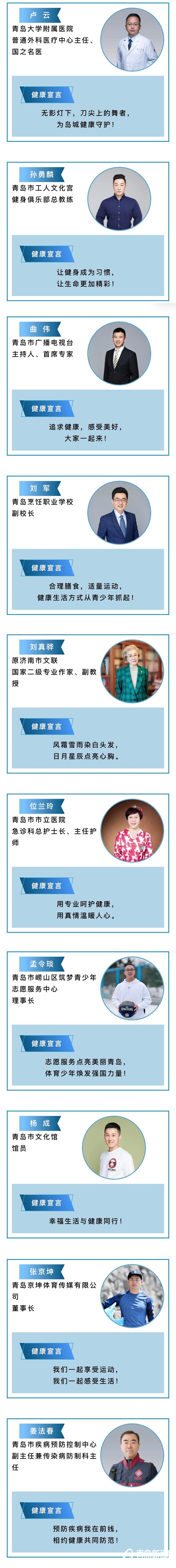 10人入选!首批"健康青岛形象大使"名单揭晓