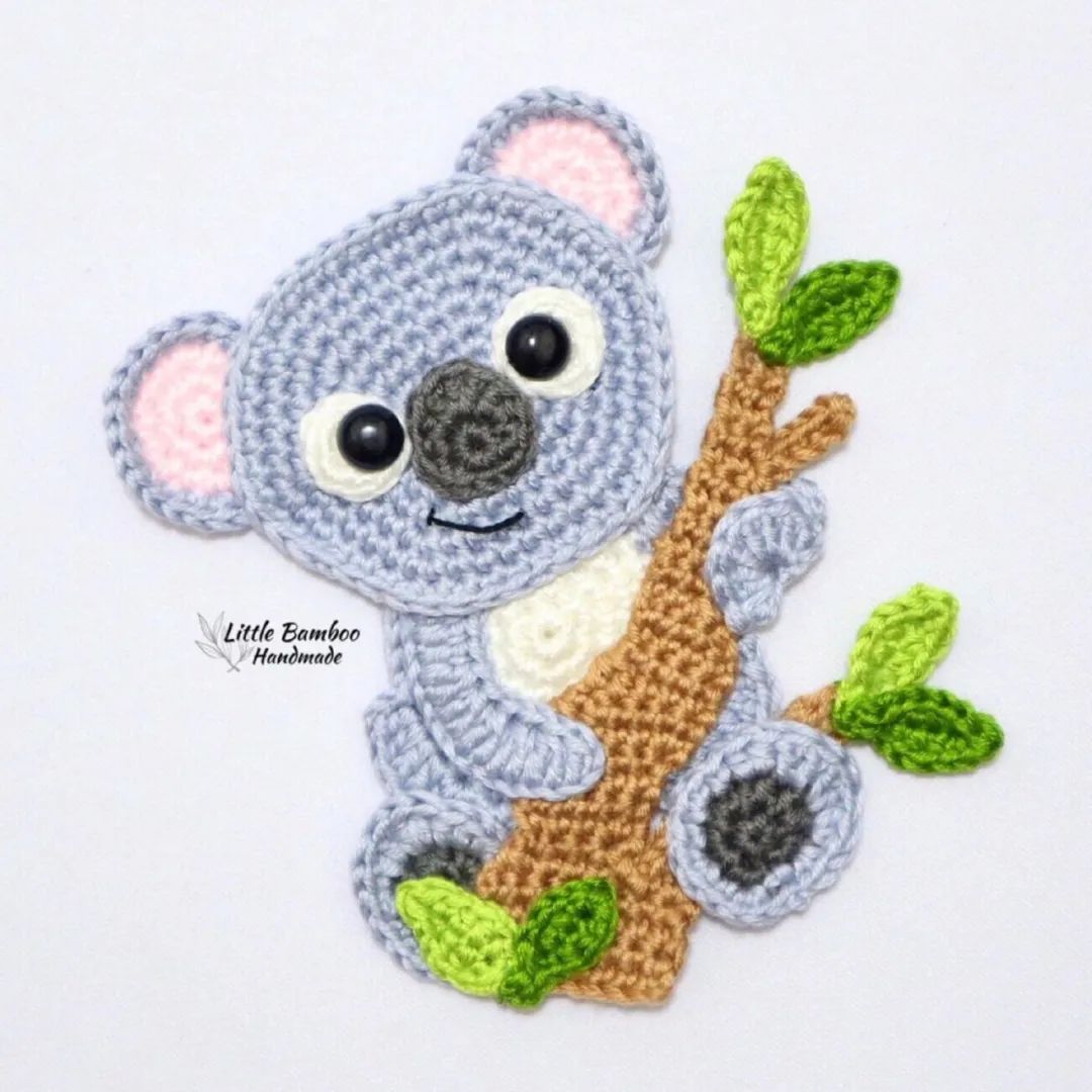 钩针图解新鲜出炉的考拉贴花nice