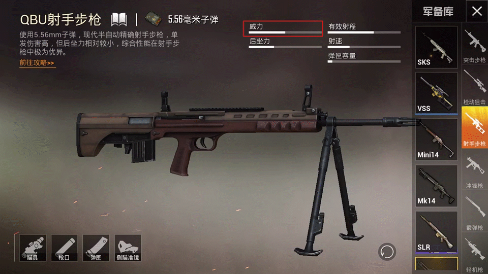 56mm子弹的mini14,qbu的威力要高一些.