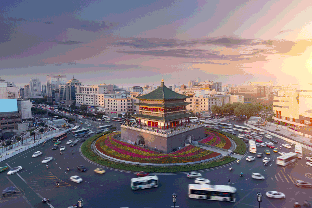 的这一面,历史文化,城墙,兵马俑,钟楼,晨钟暮鼓的配乐以及复古的建筑