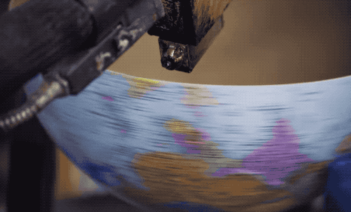 地球仪|机器压成的地球仪，纸张怎么完美贴合成曲面？