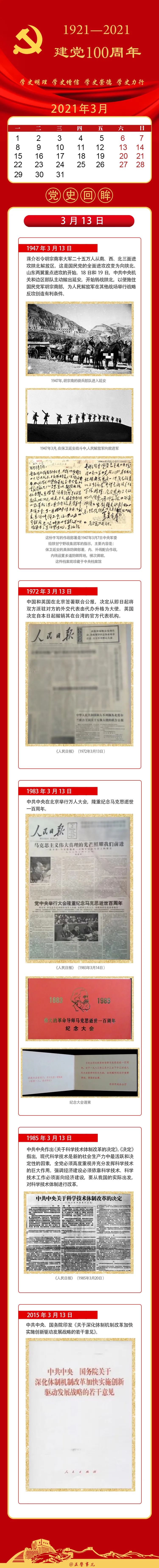 山西|【党史上的今天】3月13日—3月15日