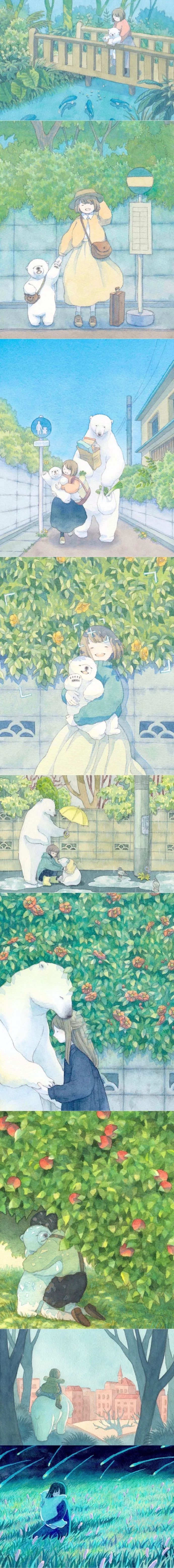 少女和温柔白熊日常心直接融化谁不喜欢呢