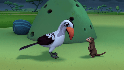 第33集《矮猫鼬和红嘴犀鸟》 矮猫鼬和犀鸟共放哨,觅食安全效率高