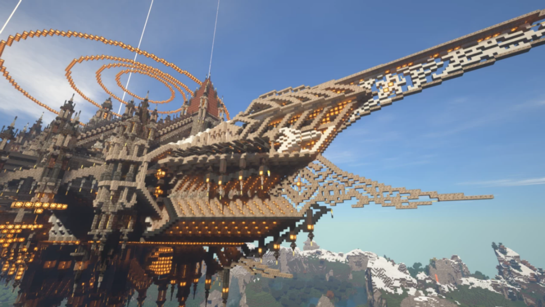 这里的上下双重魔法阵就很严谨了,这么一艘自带城堡的飞艇肯定需要