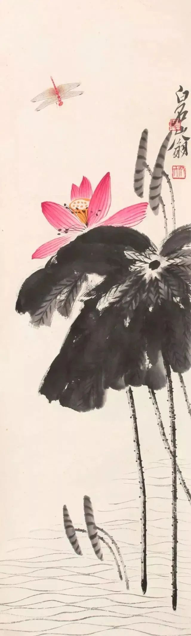 齐白石的荷花蜻蜓画