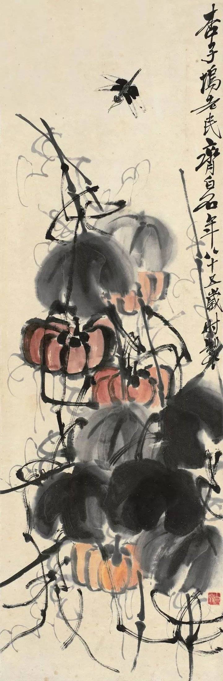 鉴赏齐白石写意瓜果豆谷令人魂归田园