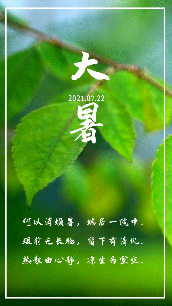 大暑夏已至盛土润溽暑大雨时行