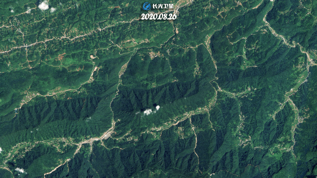 吉林一号卫星拍摄武陵源风景区  吉林一号3d地图武陵源地区春夏旧色