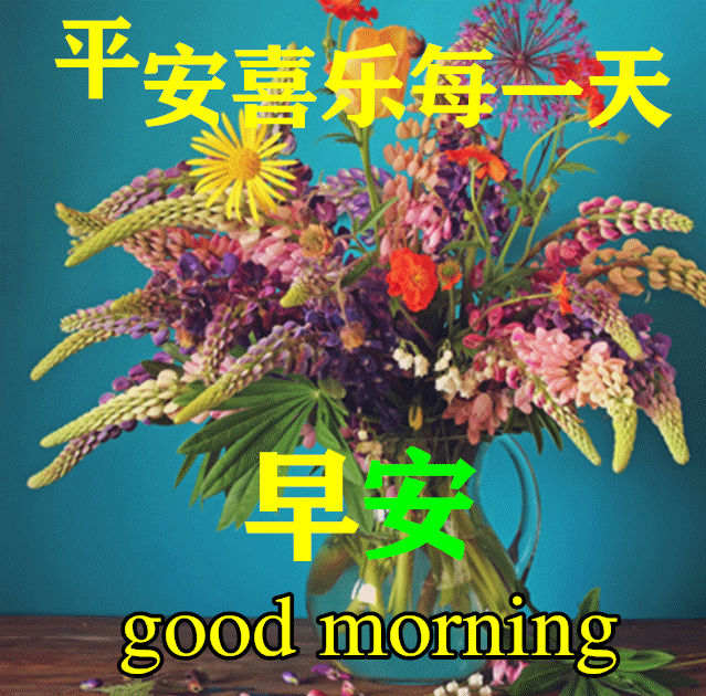 创意好看的早上好图片带祝福语,清晨早安问候动态图片带字