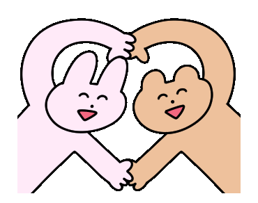 可爱表情包小兔和小熊是好朋友