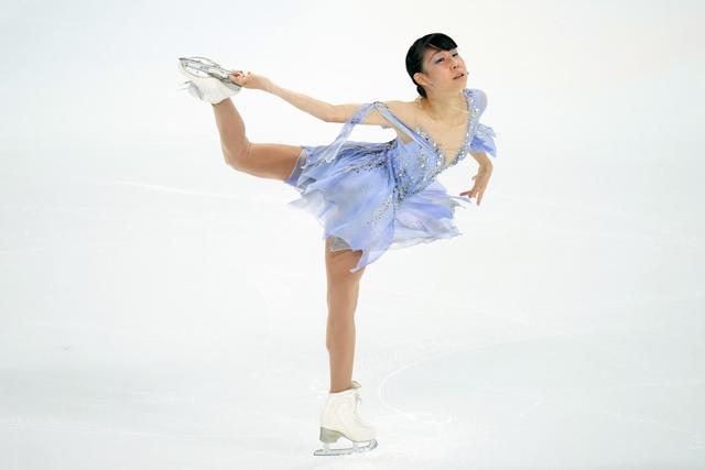 10月14日，日本选手三原舞依在女子单人滑短节目比赛中。