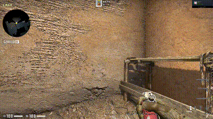 瞄点:如图所示凸起处顶端回防窗下火站位:窗户外石头与墙壁夹角瞄点