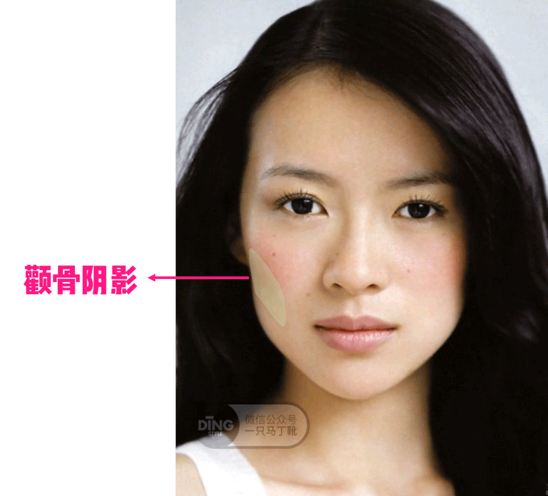 颧骨阴影会加重骨骼感,颧弓阴影可以流畅脸型.