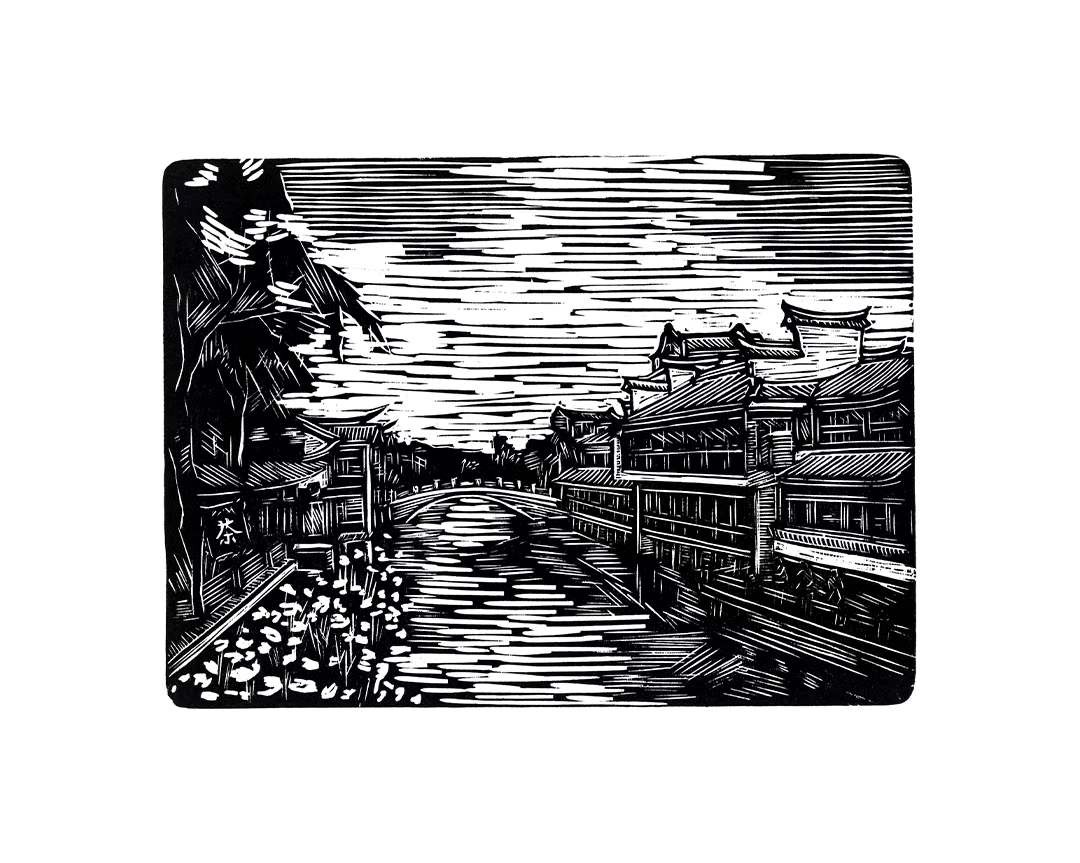 用黑白木刻表达多彩的上海城市文脉来一趟别样的上海之旅