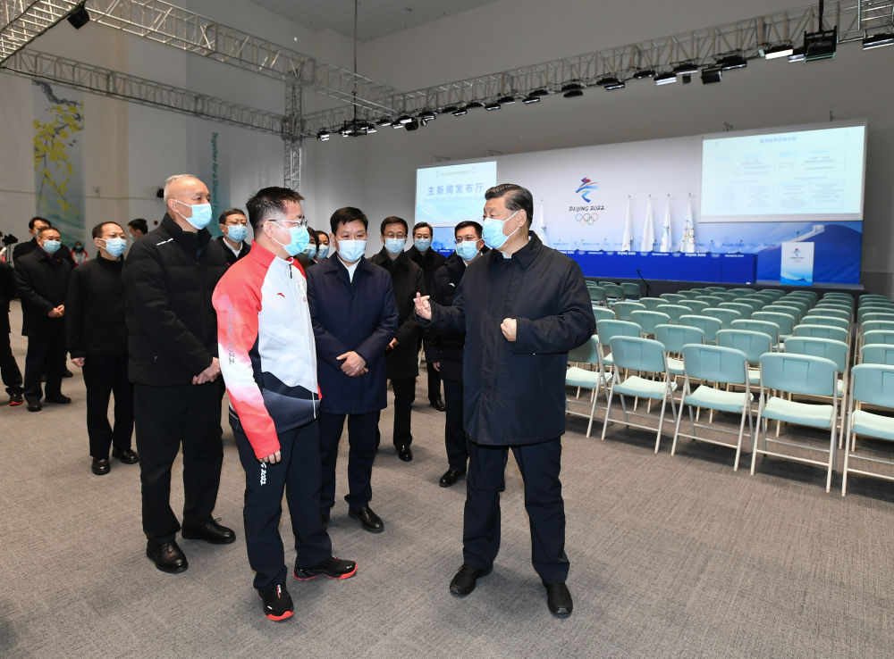 1月4日，习近平总书记在北京考察冬奥会、冬残奥会筹办备赛工作。新华社记者 谢环驰 摄