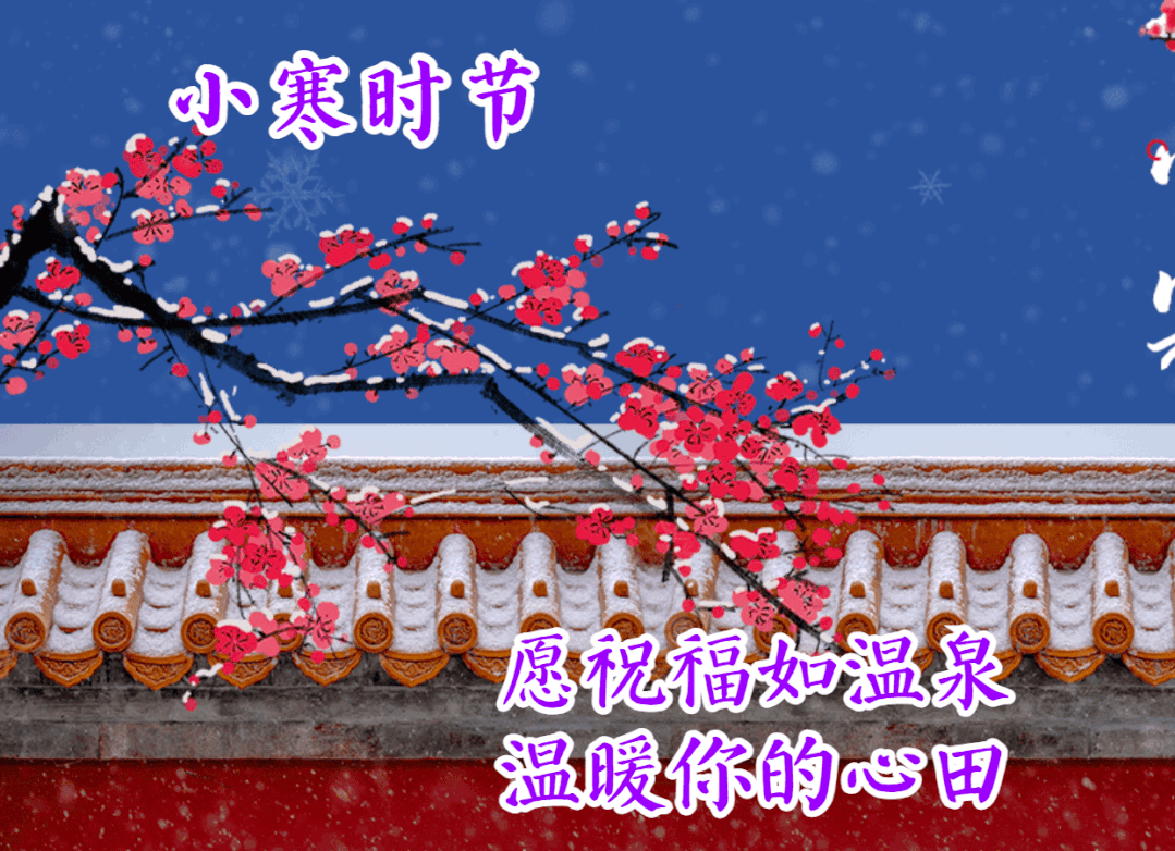 1月5日小寒精选早上好动态祝福图片清早群发小寒祝福语动态问候图片