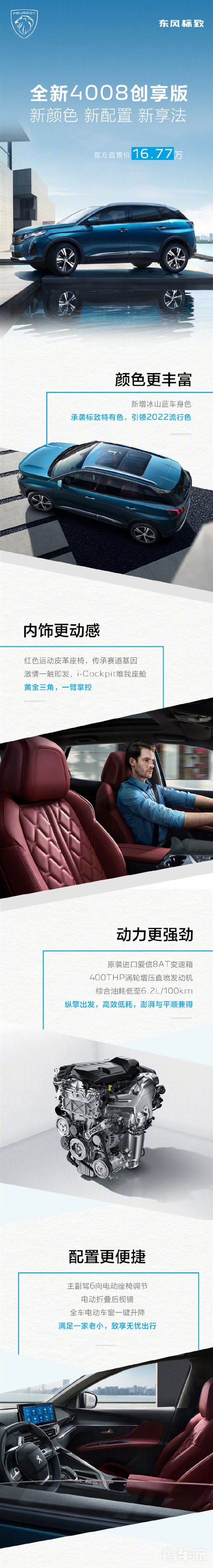 东风标致全新4008创享版上市新增蓝色车身16.77万元002131利欧股份