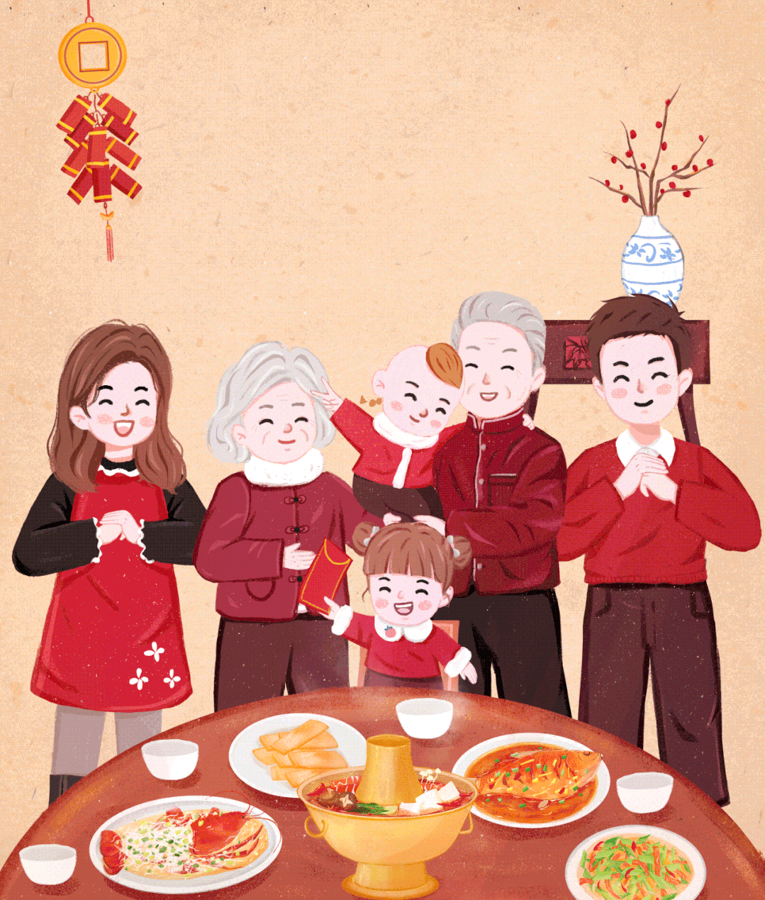 团圆饭对于中国人来说是一年中最隆重的一顿饭它不仅象征着丰盛和美满