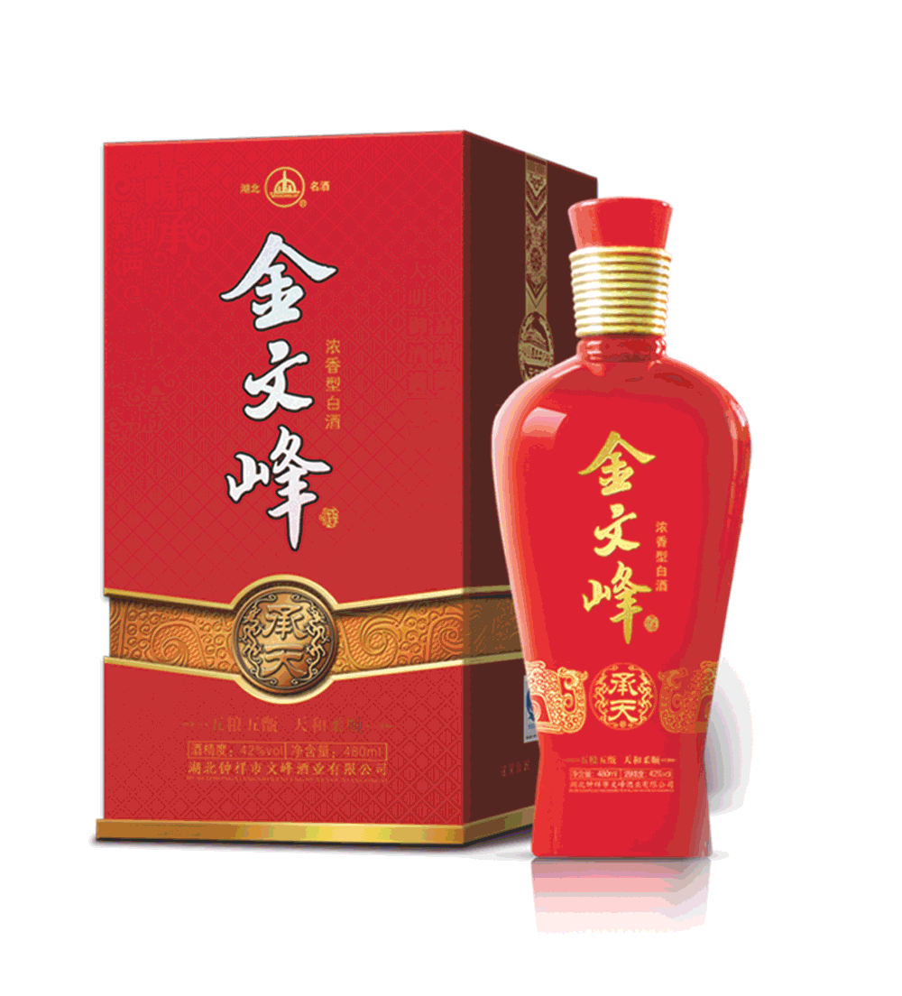 金文峰系列产品具有"窖香幽雅,绵甜醇和,柔顺爽净,五粮香醇"的独特