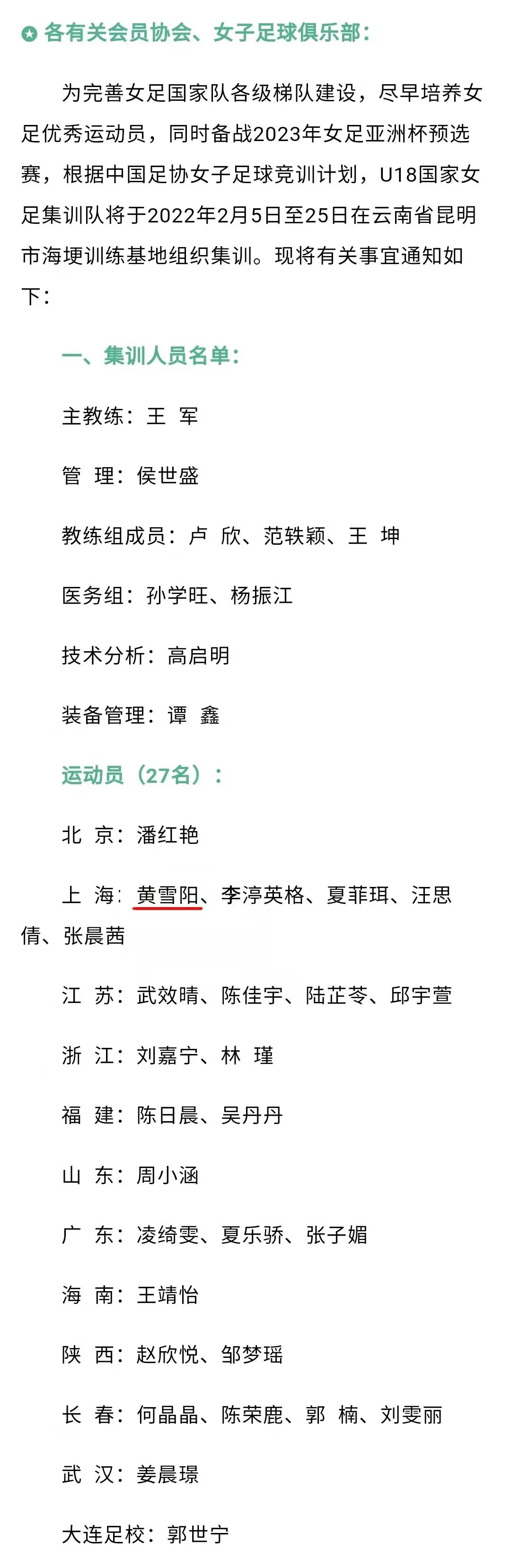 未来可期 金山姑娘入选u18国家女足集训名单 备战23亚洲杯预选赛 腾讯新闻