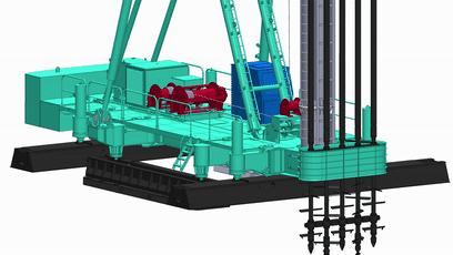 桩架部分和钻机部分构成它叫五轴钻掘双喷搅拌钻机振中机械公司总工程