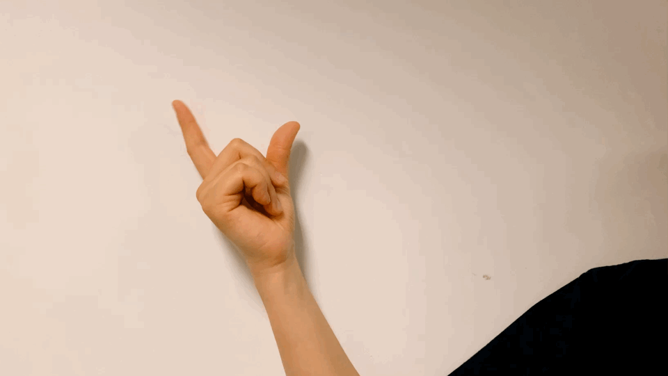 动作五伸直双臂双手,做翻转手心手背的动作,逐渐加快,看是否存在两手