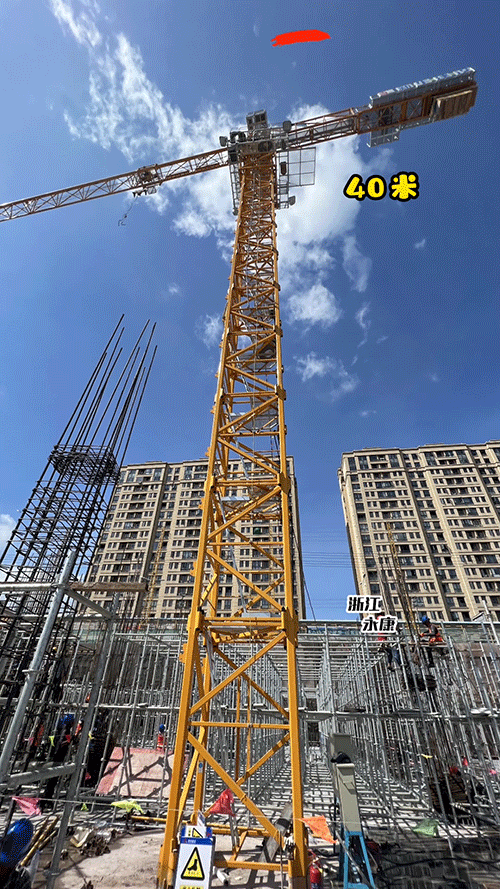 随后,楼飞雄和施金辉带上"粮草"攀爬塔吊.