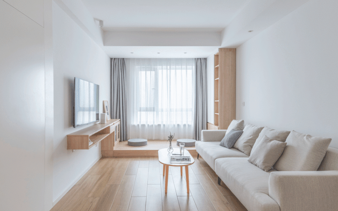 榻榻米布局;主卧隐形门设计让空间更完整简洁▲客厅会看餐厅空间,沙发