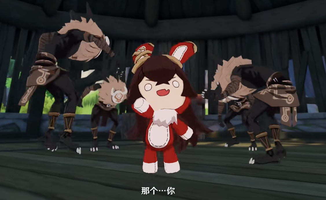 而最让我惊艳的是最后【柯里安巴】出场后,三种蕈兽在原地起舞,仿佛是