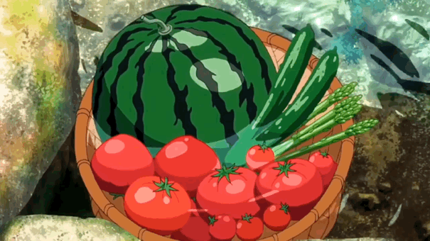 是一个美好的季节如同宫崎骏电影里的样子郊外田野人家,雨滴凉风西瓜