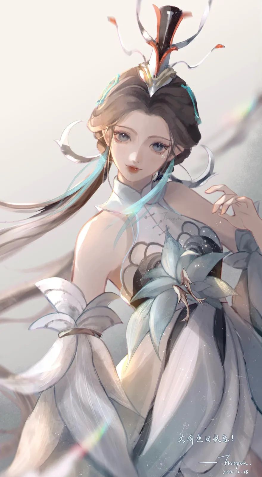 大乔(白鹤梁神女)同人壁纸:升沉世事何须多问?——王者荣耀