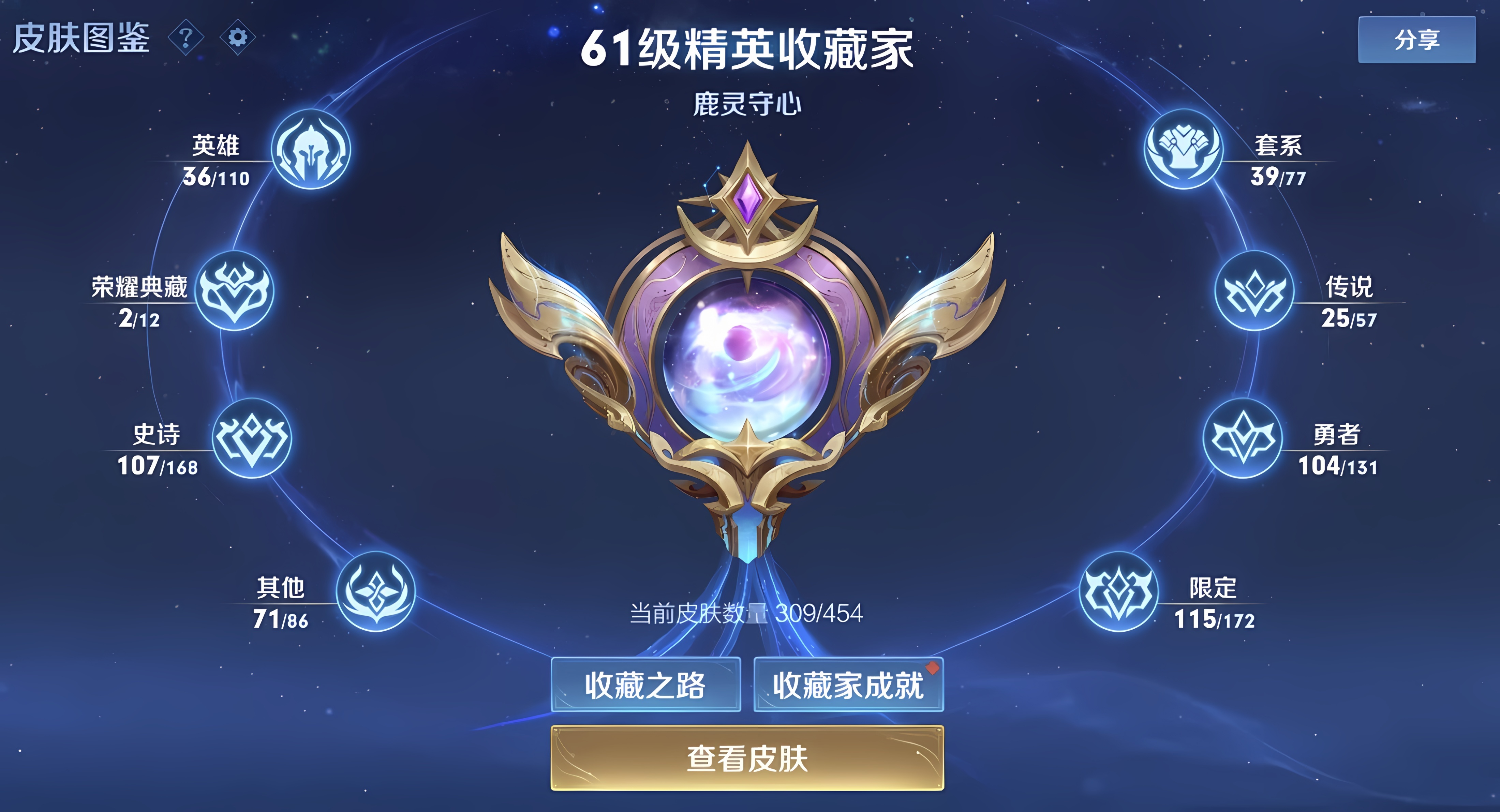 王者女玩家炫耀我有309个皮肤应该是最多皮肤的v8了吧