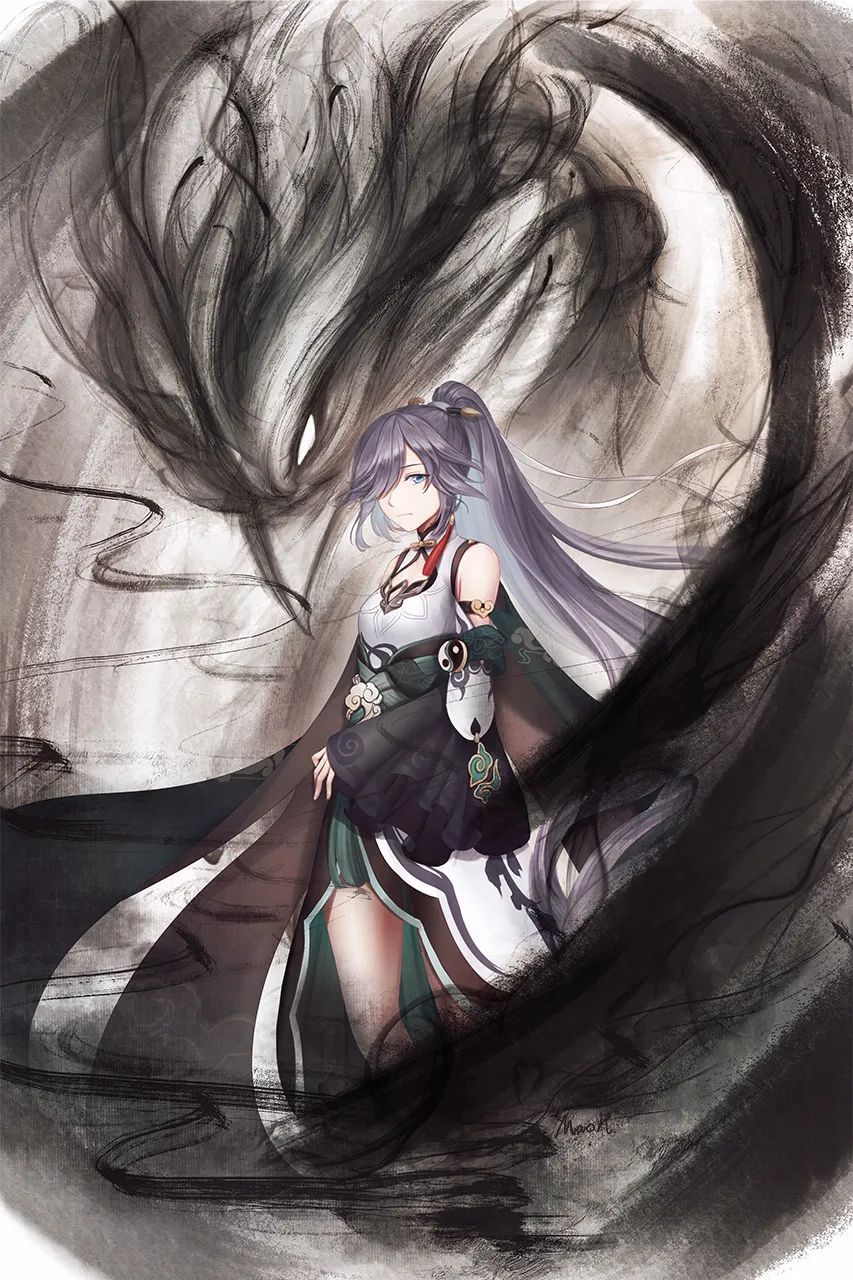 水墨符华(同人壁纸)精选:看来你很清闲,今天扎过马步了吗?——崩坏3