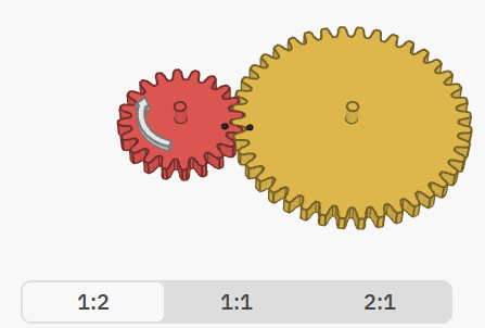 对于两个匹配的齿轮,它们的齿数决定了转速关系
