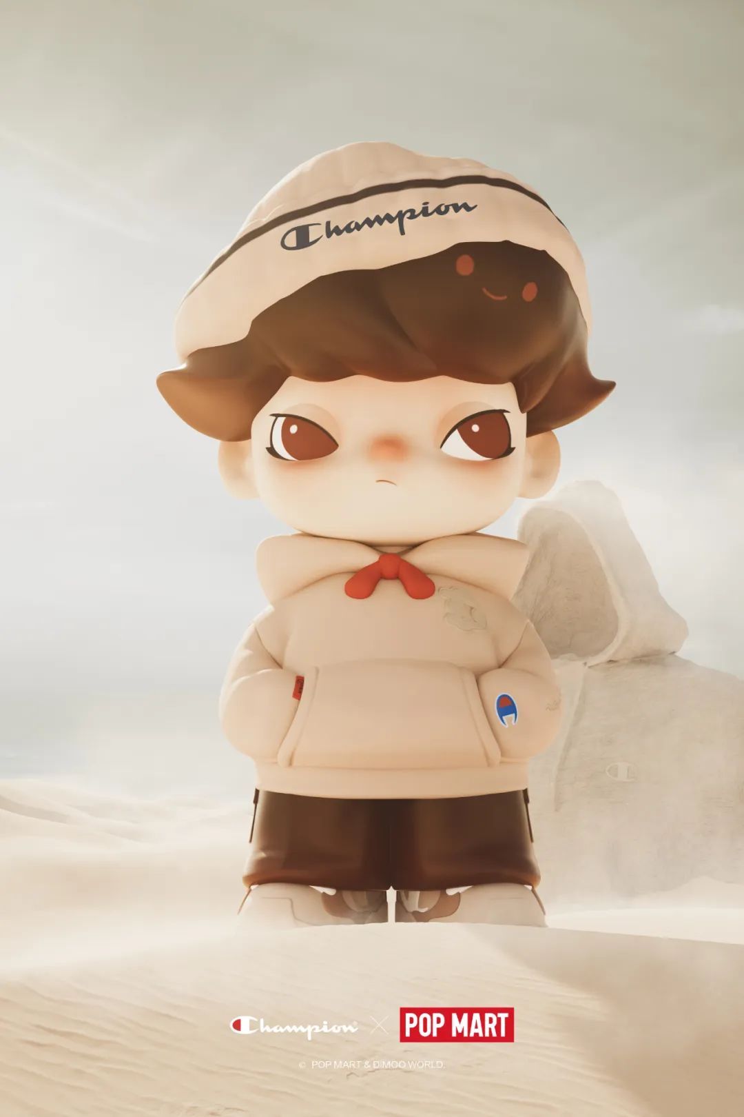 这次 DIMOO 穿上 Champion 卫衣，成为玩家热议的“冠军男孩”