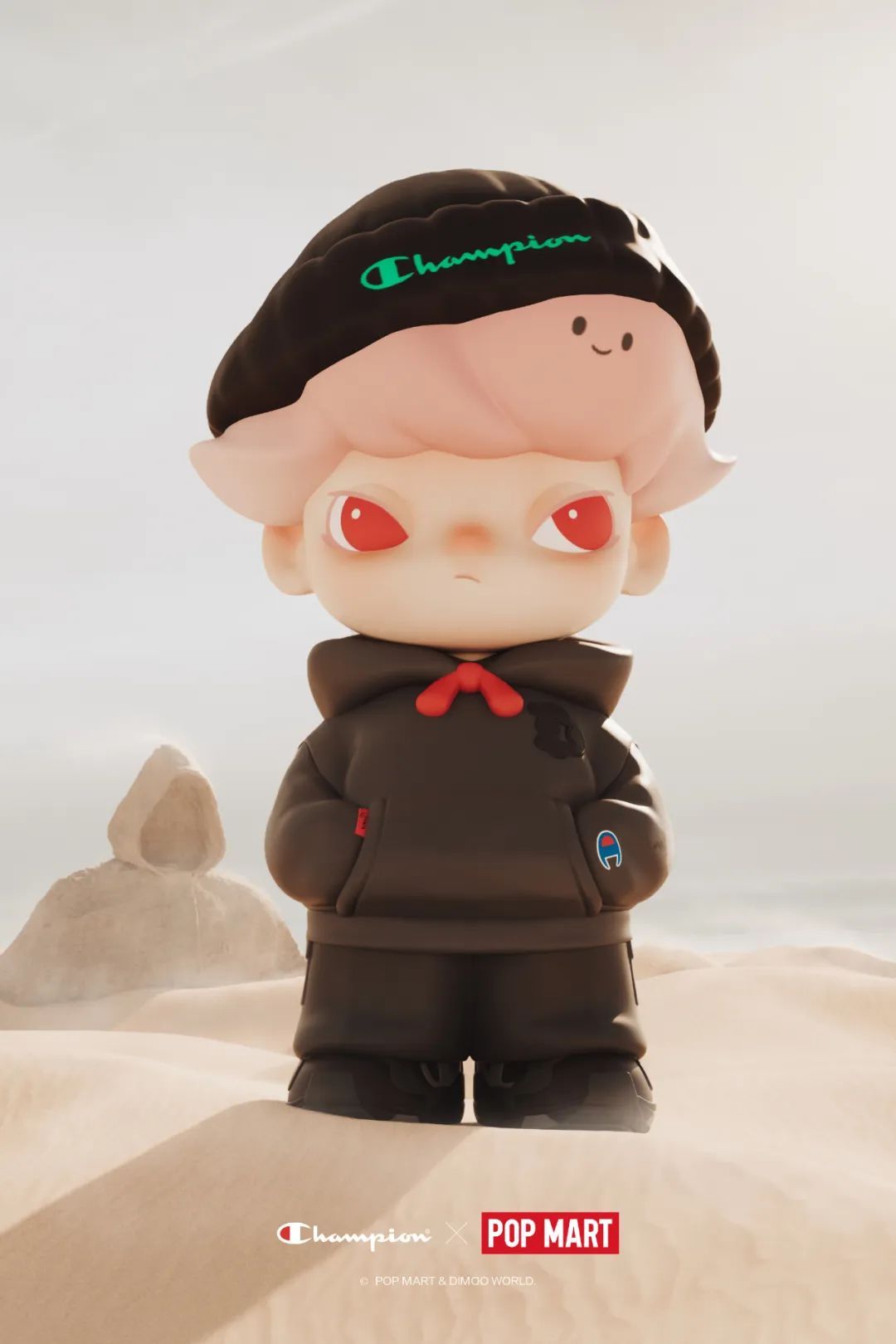 这次 DIMOO 穿上 Champion 卫衣，成为玩家热议的“冠军男孩”