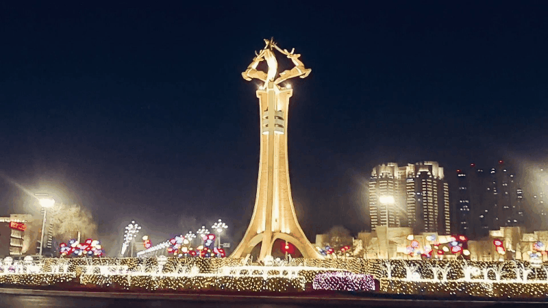 千树霓虹,为包头夜色上"妆"_腾讯新闻