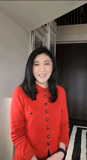 泰国前女总理英拉用中文贺新春,穿红衣真喜庆,气质完胜竞选总理的侄女