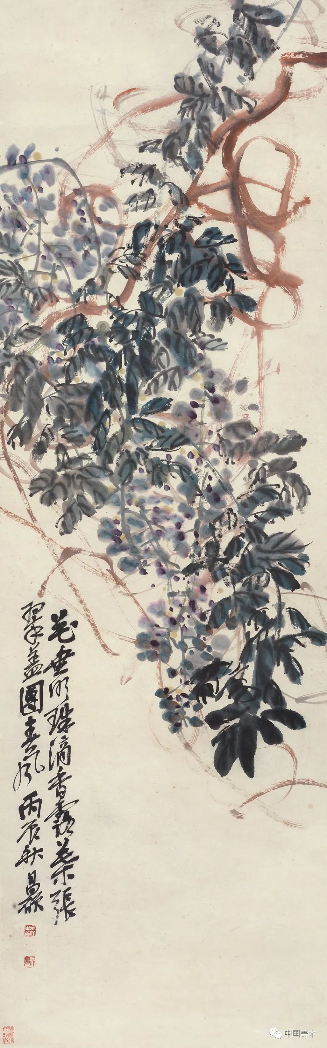 两大巨匠笔下的紫藤花开