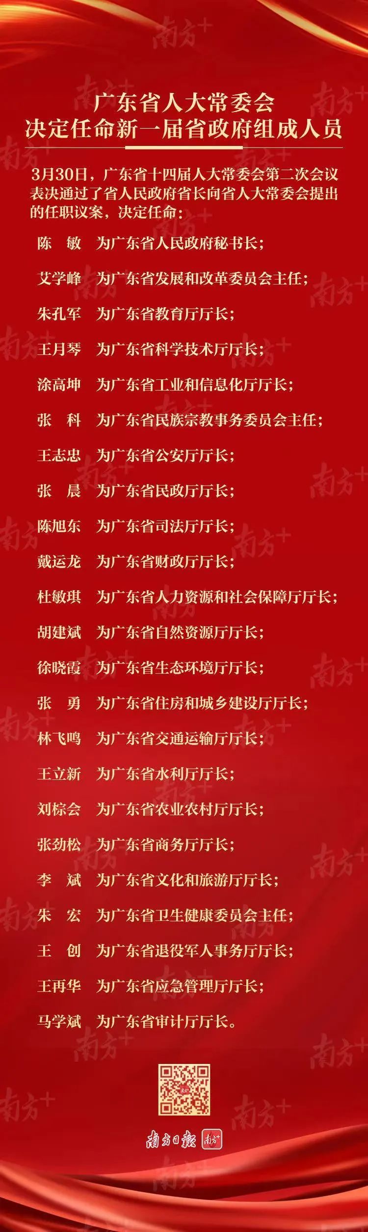 广东省人大常委会决定任命新一届省政府组成人员_腾讯新闻